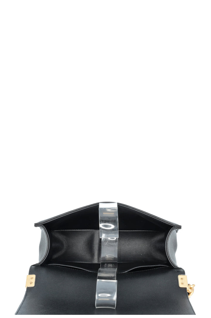 CHANEL Chain Detail Small Boy Crossbody Bag Black