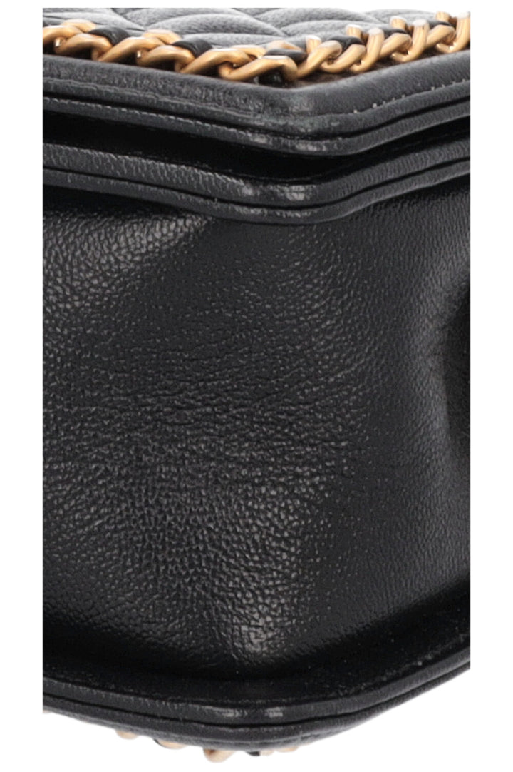 CHANEL Chain Detail Small Boy Crossbody Bag Black