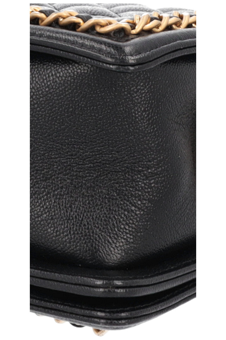 CHANEL Chain Detail Small Boy Crossbody Bag Black