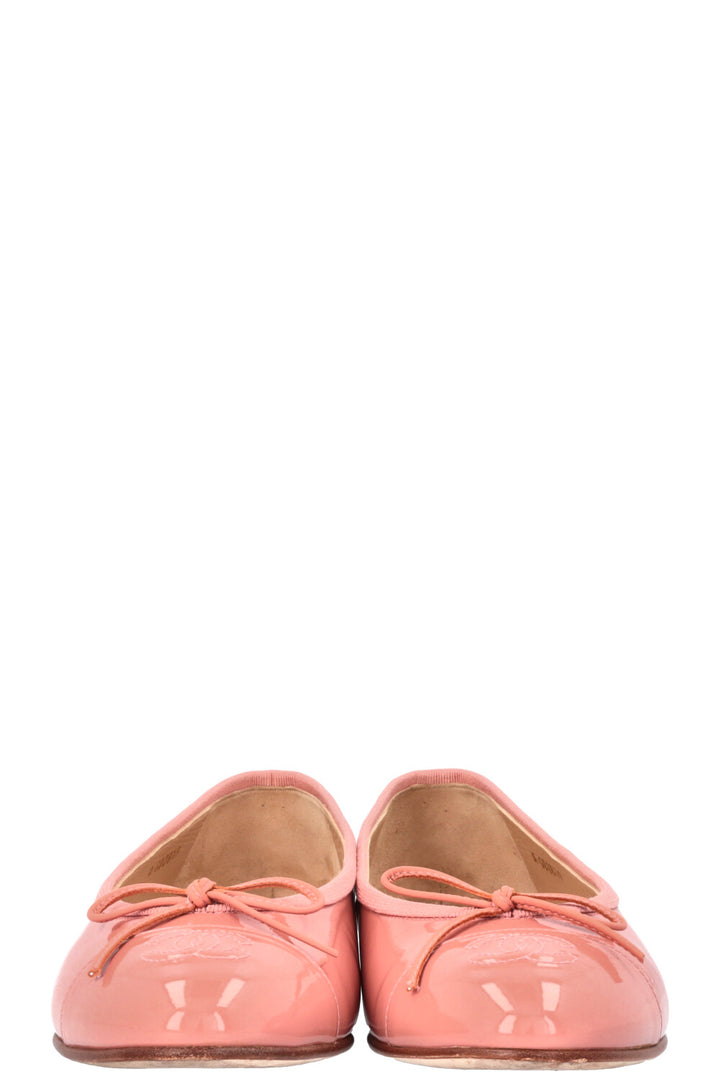 CHANEL Classic Ballet Flats Patent Pink