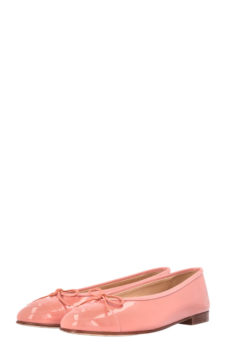 CHANEL Classic Ballet Flats Patent Pink