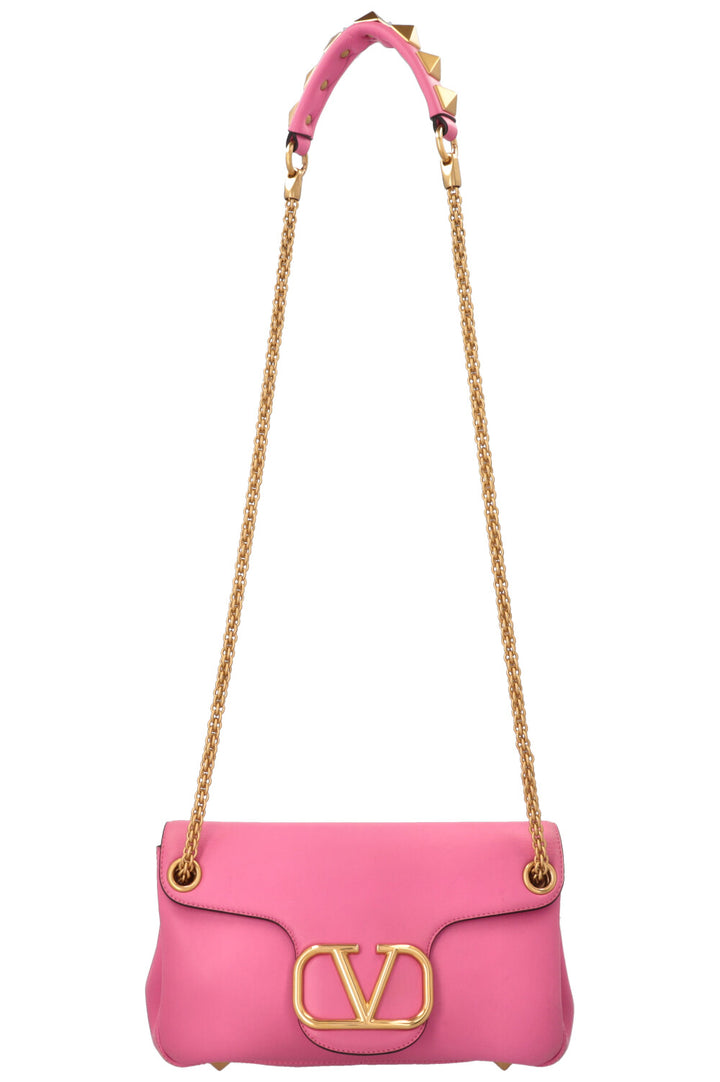 VALENTINO Roman Stud V Logo Bag Leather Pink