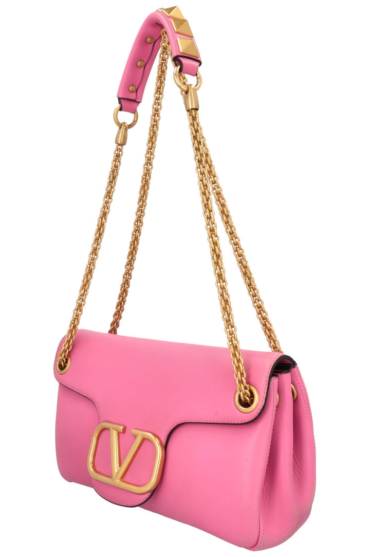 VALENTINO Roman Stud V Logo Bag Leather Pink
