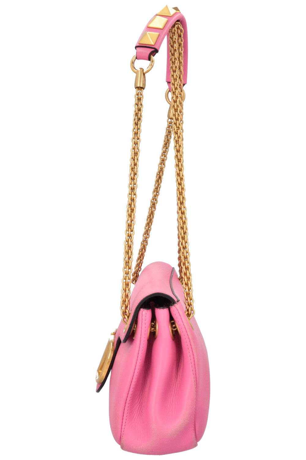 VALENTINO Roman Stud V Logo Bag Leather Pink