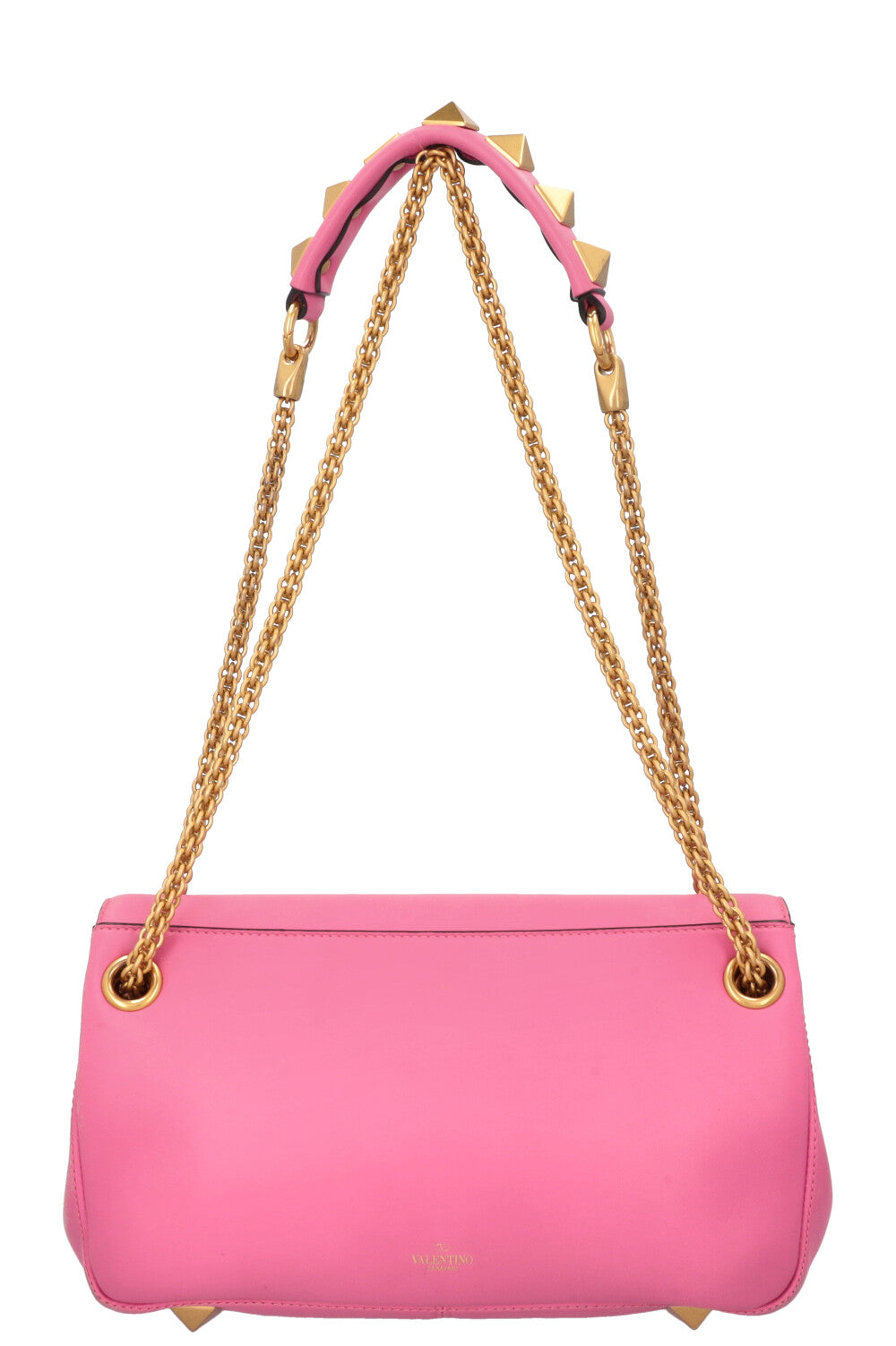 VALENTINO Roman Stud V Logo Bag Leather Pink