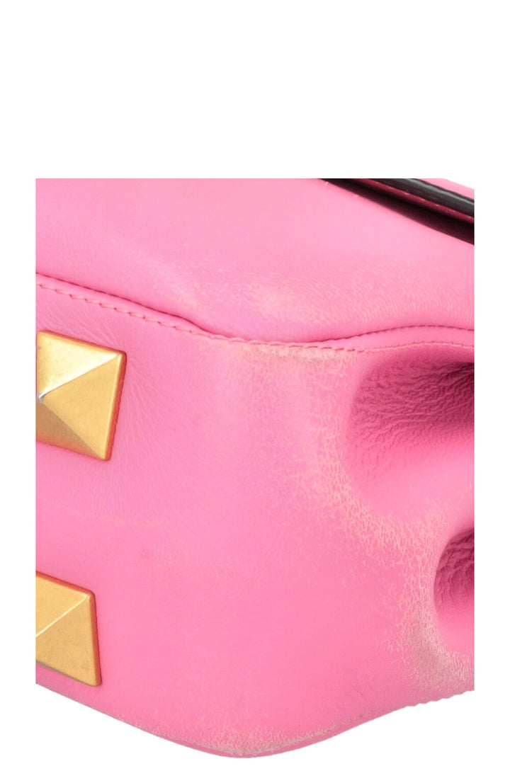 VALENTINO Roman Stud V Logo Bag Leather Pink