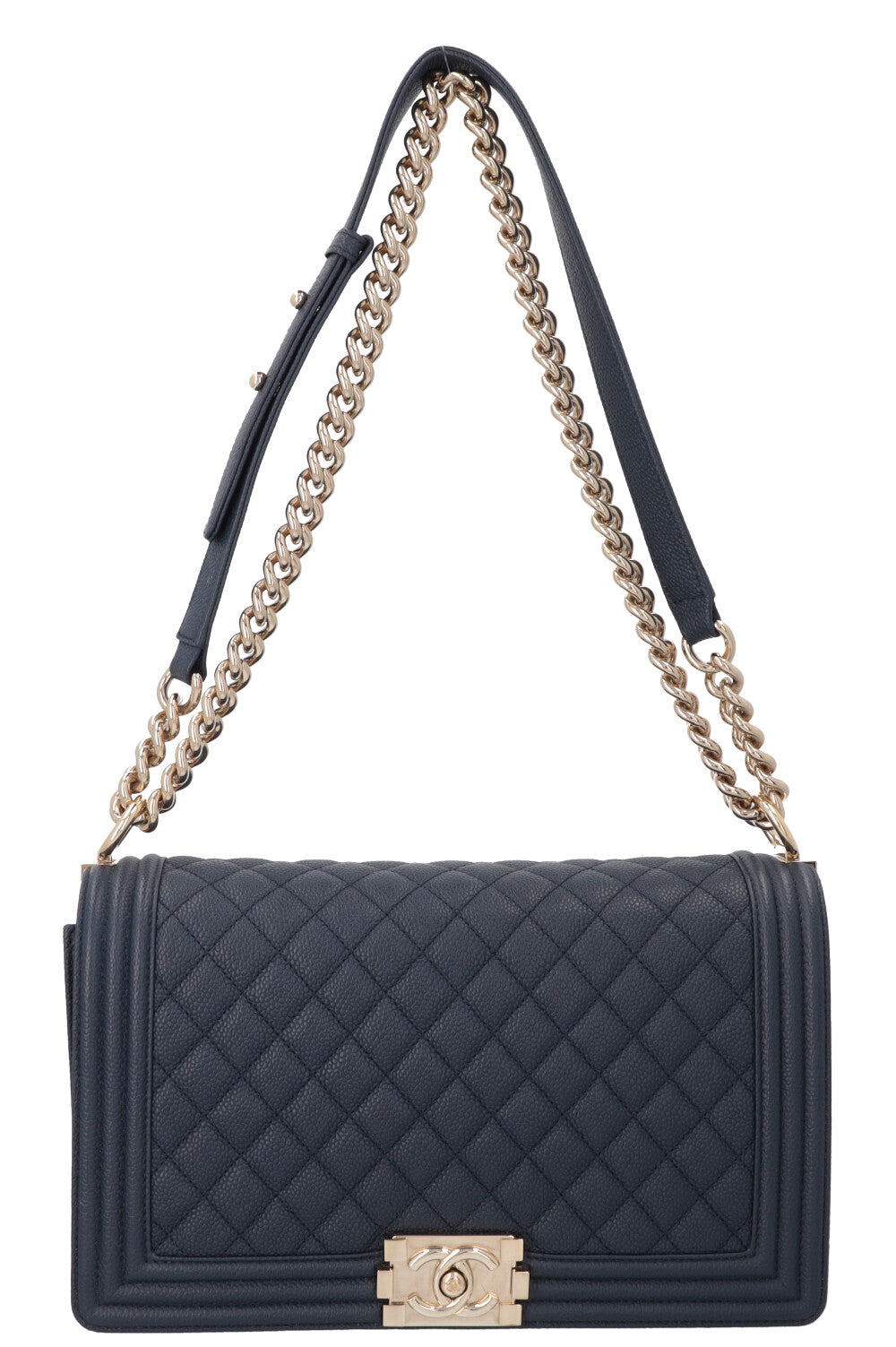 CHANEL Large Boy Bag Caviar Navy