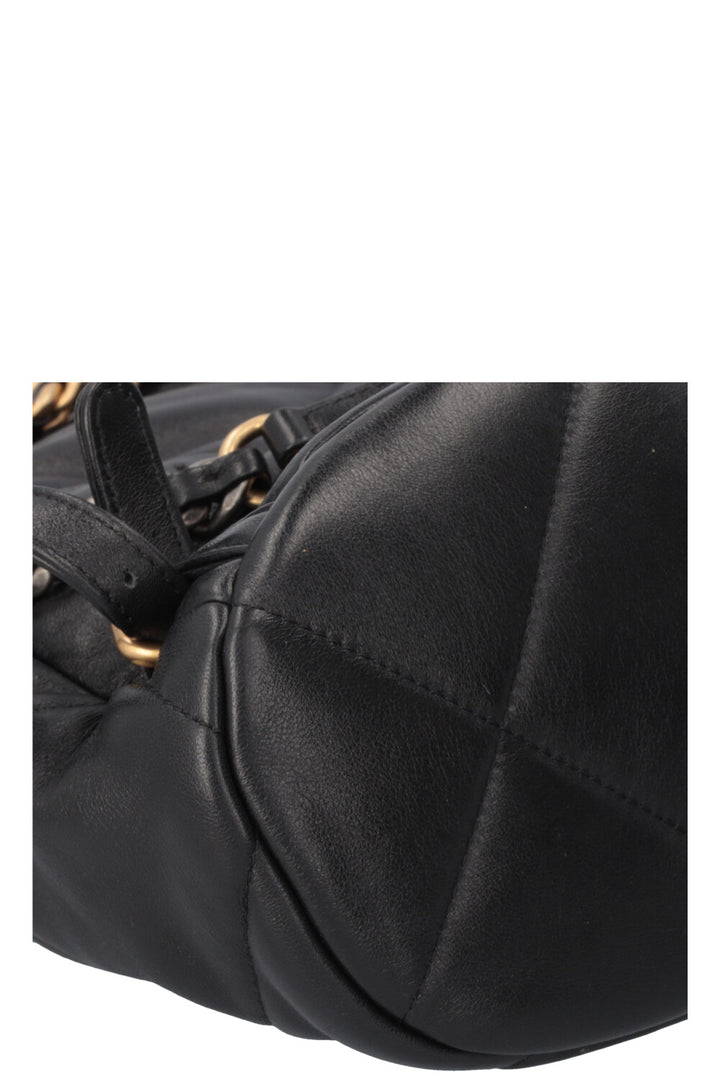 CHANEL 19 Shiny Backpack Leather Black