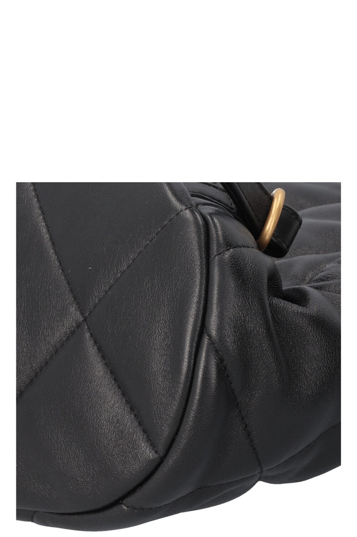 CHANEL 19 Shiny Backpack Leather Black