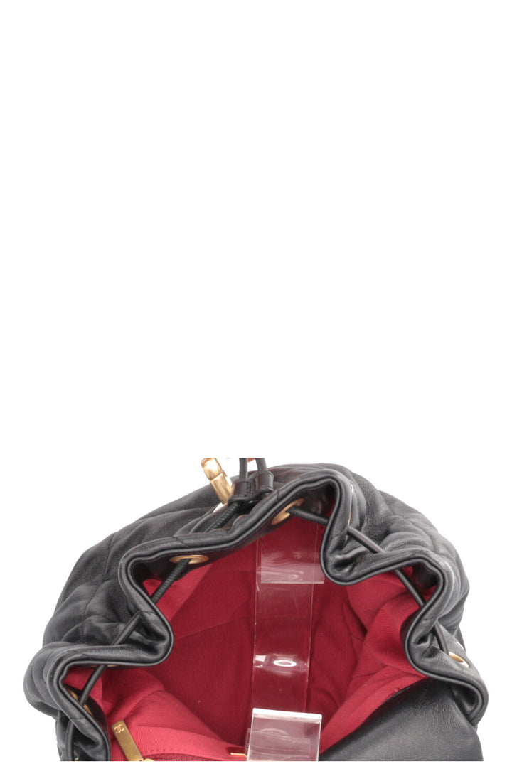 CHANEL 19 Shiny Backpack Leather Black