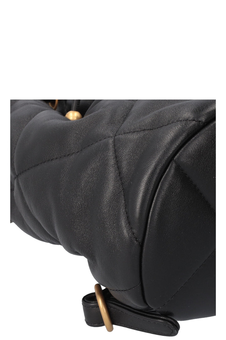 CHANEL 19 Shiny Backpack Leather Black