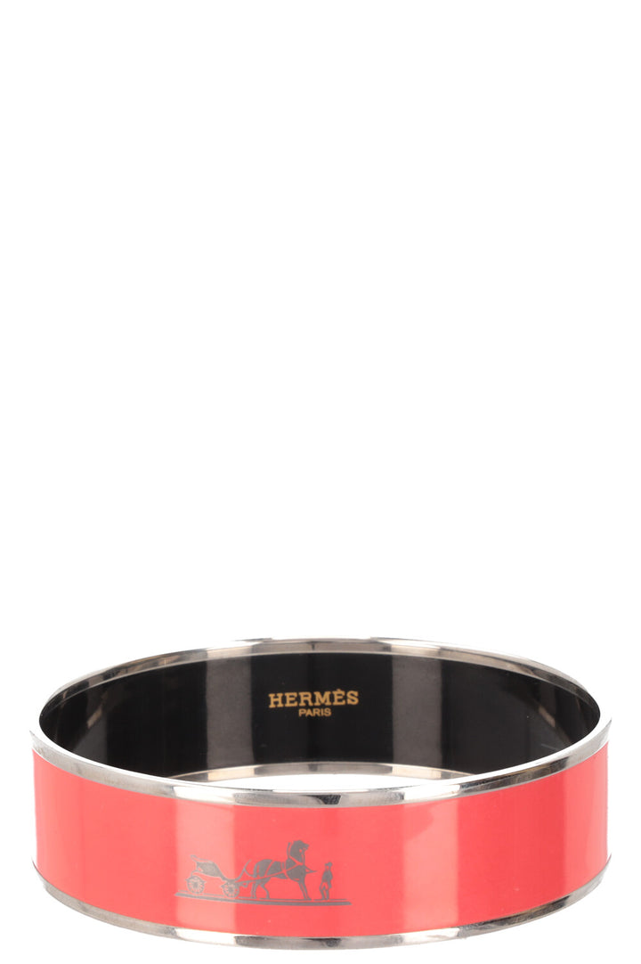 HERMÈS Logo Bracelet Email Red