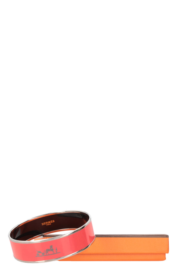 HERMÈS Logo Bracelet Email Red