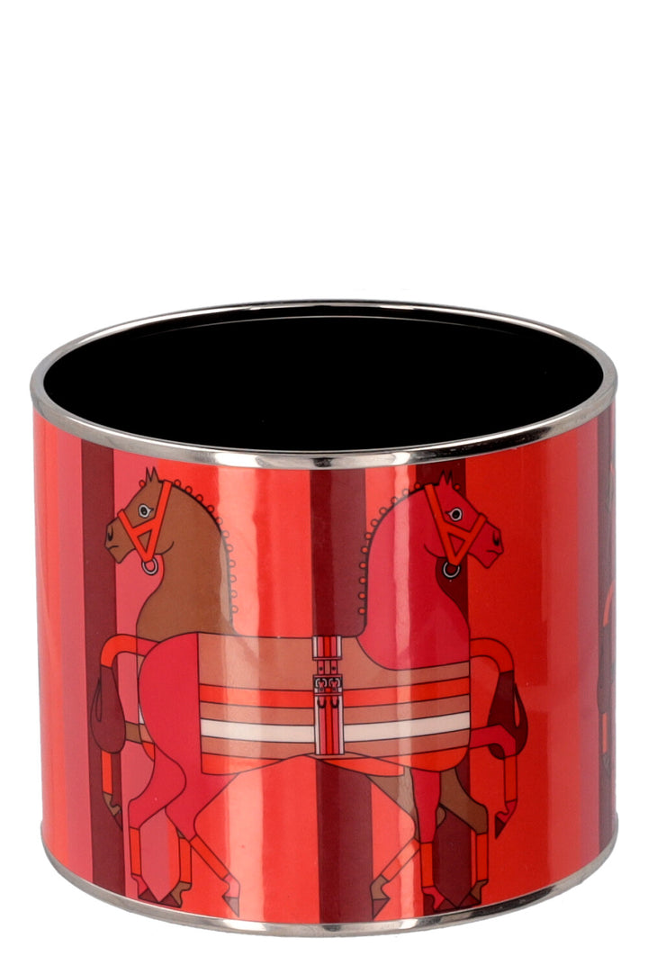 HERMÈS Horse Bracelet Large Email Red