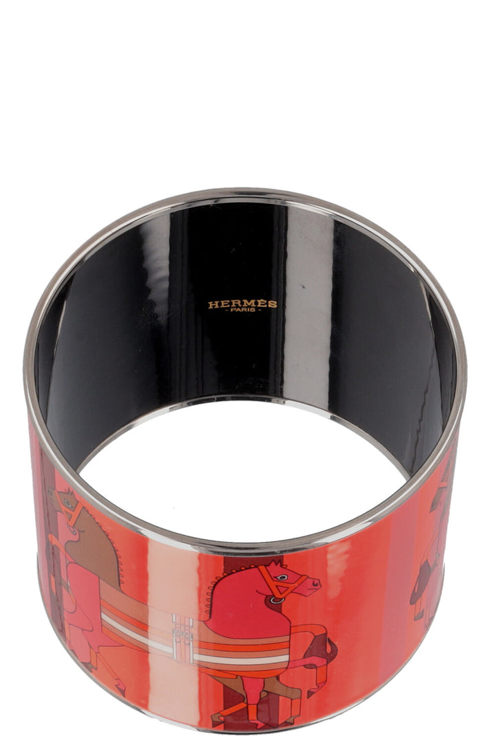 HERMÈS Horse Bracelet Large Email Red