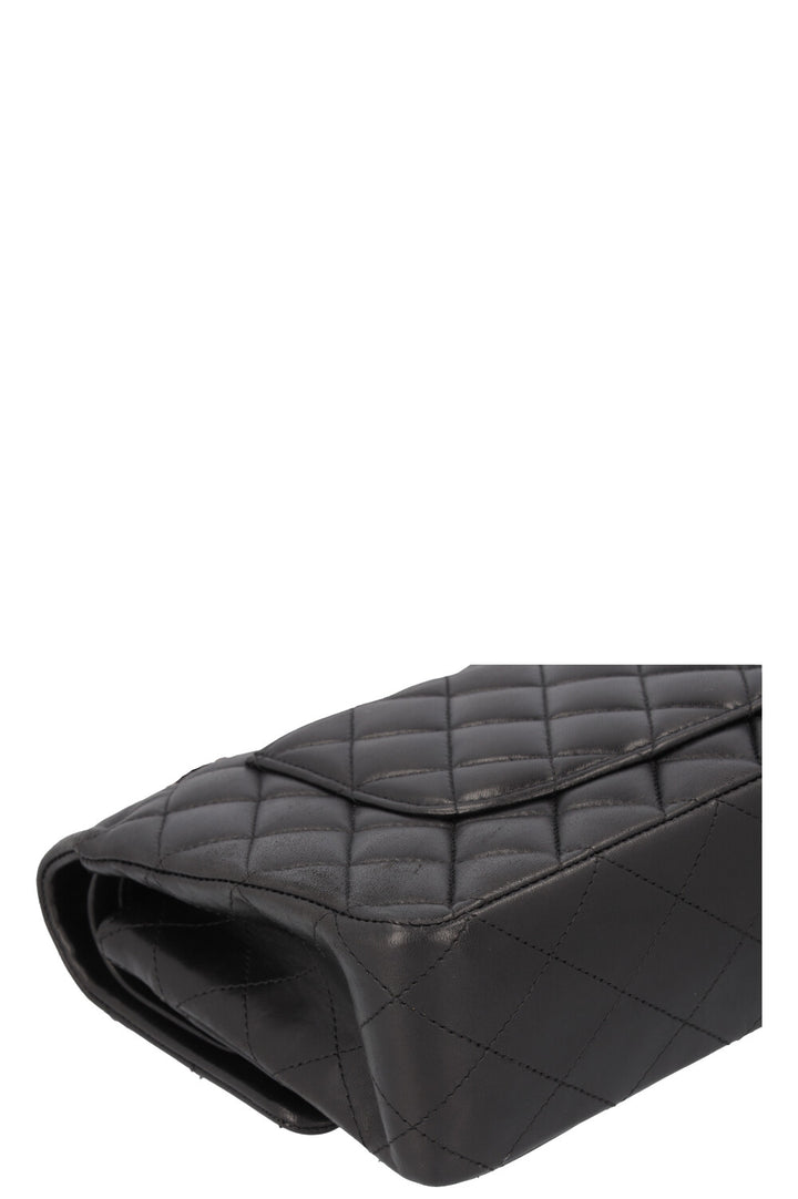 CHANEL Double Flap Bag Medium Rhodium Black