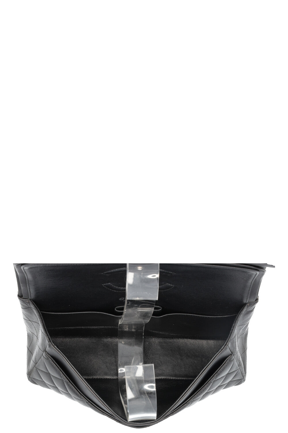 CHANEL Double Flap Bag Medium Rhodium Black