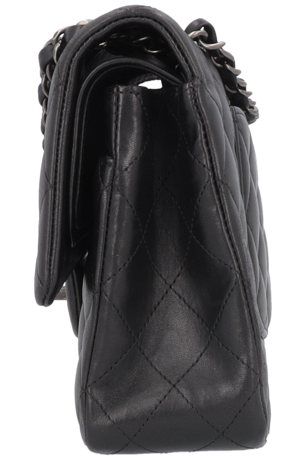 CHANEL Double Flap Bag Medium Rhodium Black