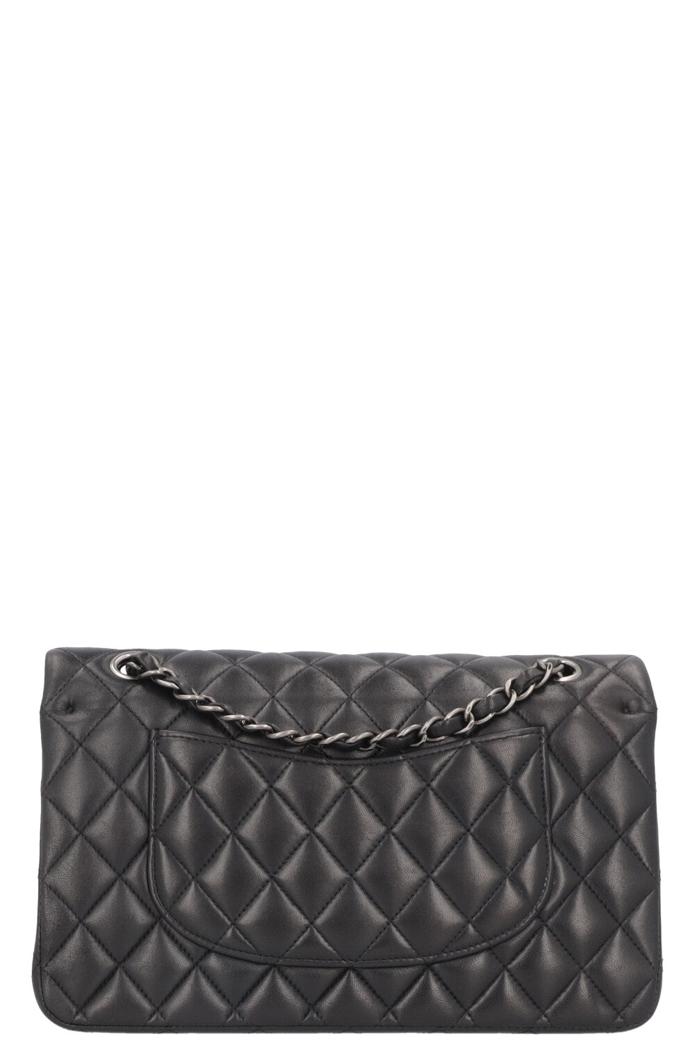CHANEL Double Flap Bag Medium Rhodium Black