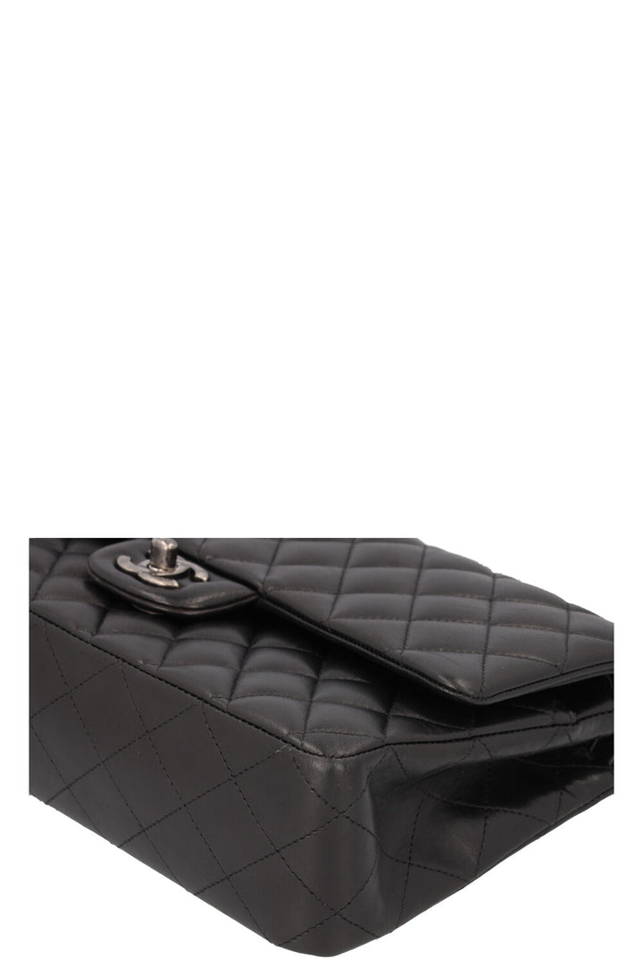 CHANEL Double Flap Bag Medium Rhodium Black