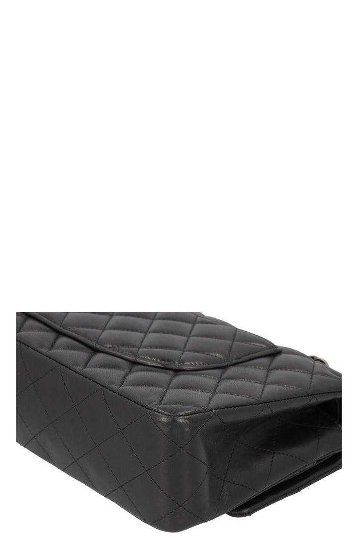 CHANEL Double Flap Bag Medium Rhodium Black