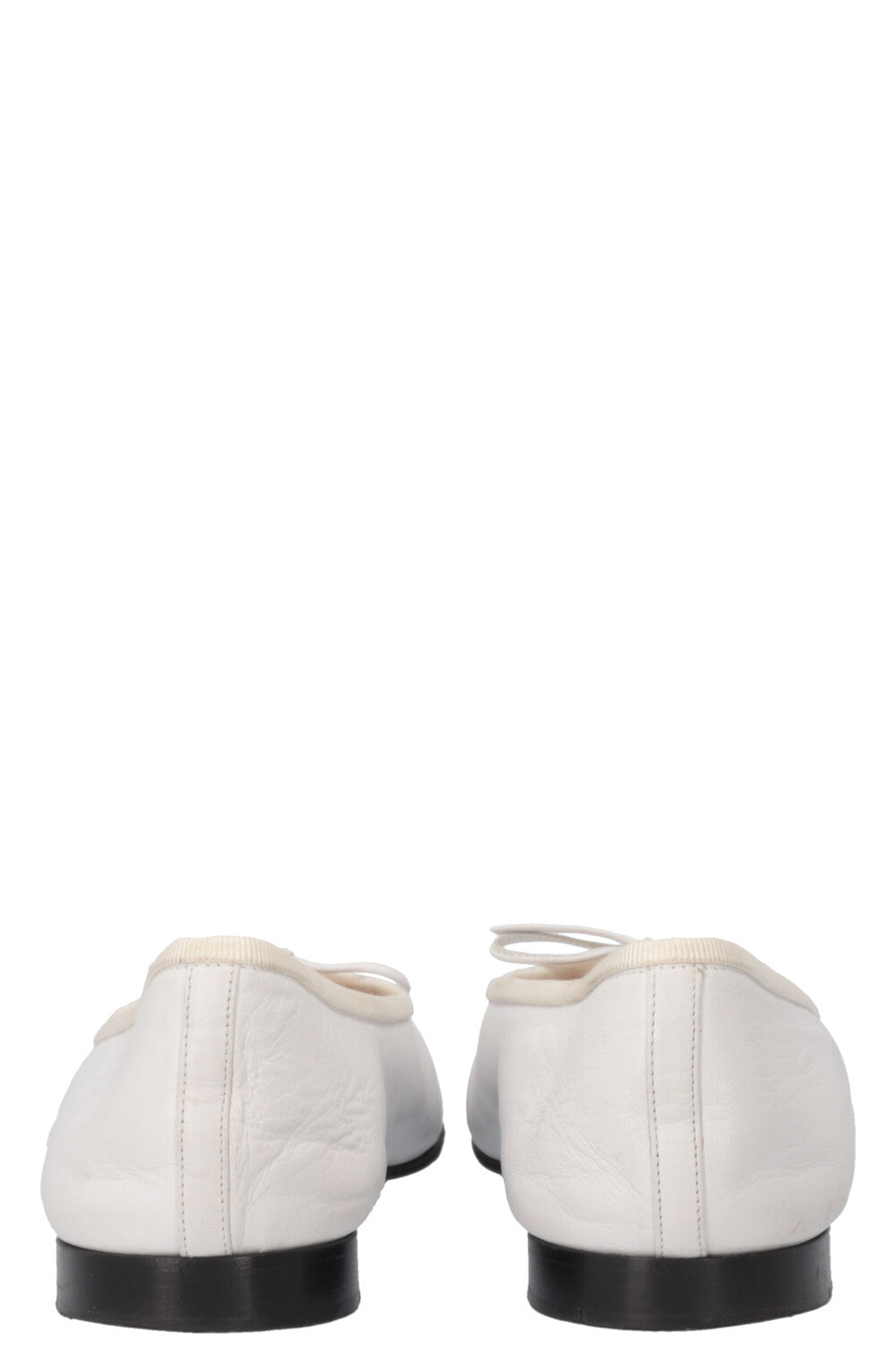 CHANEL Classic Ballet Flat White Black