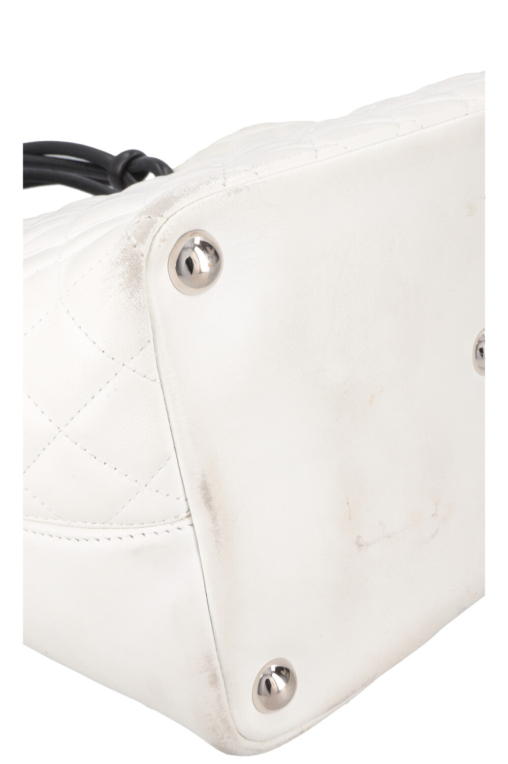 CHANEL Cambon Tote Bag Python White