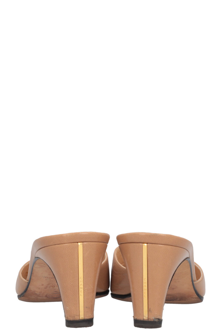 CHANEL Mules Beige Black