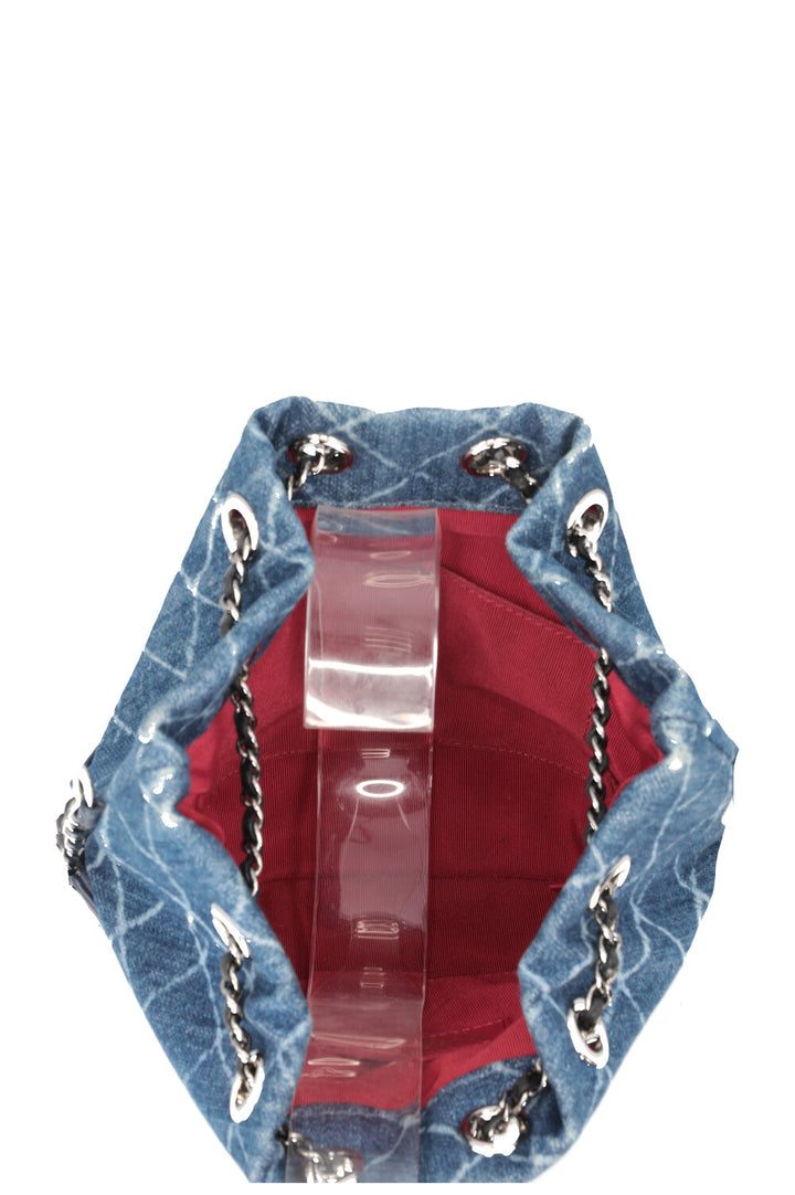 CHANEL Gabrielle Drawstring Bag Denim Blue