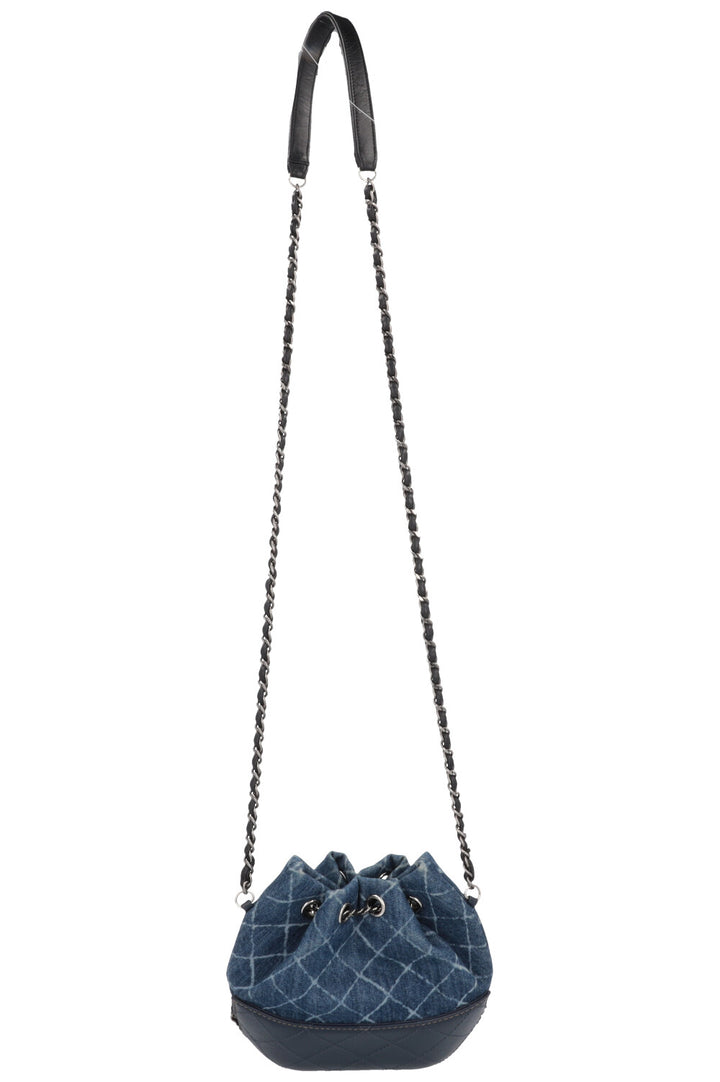 CHANEL Gabrielle Drawstring Bag Denim Blue