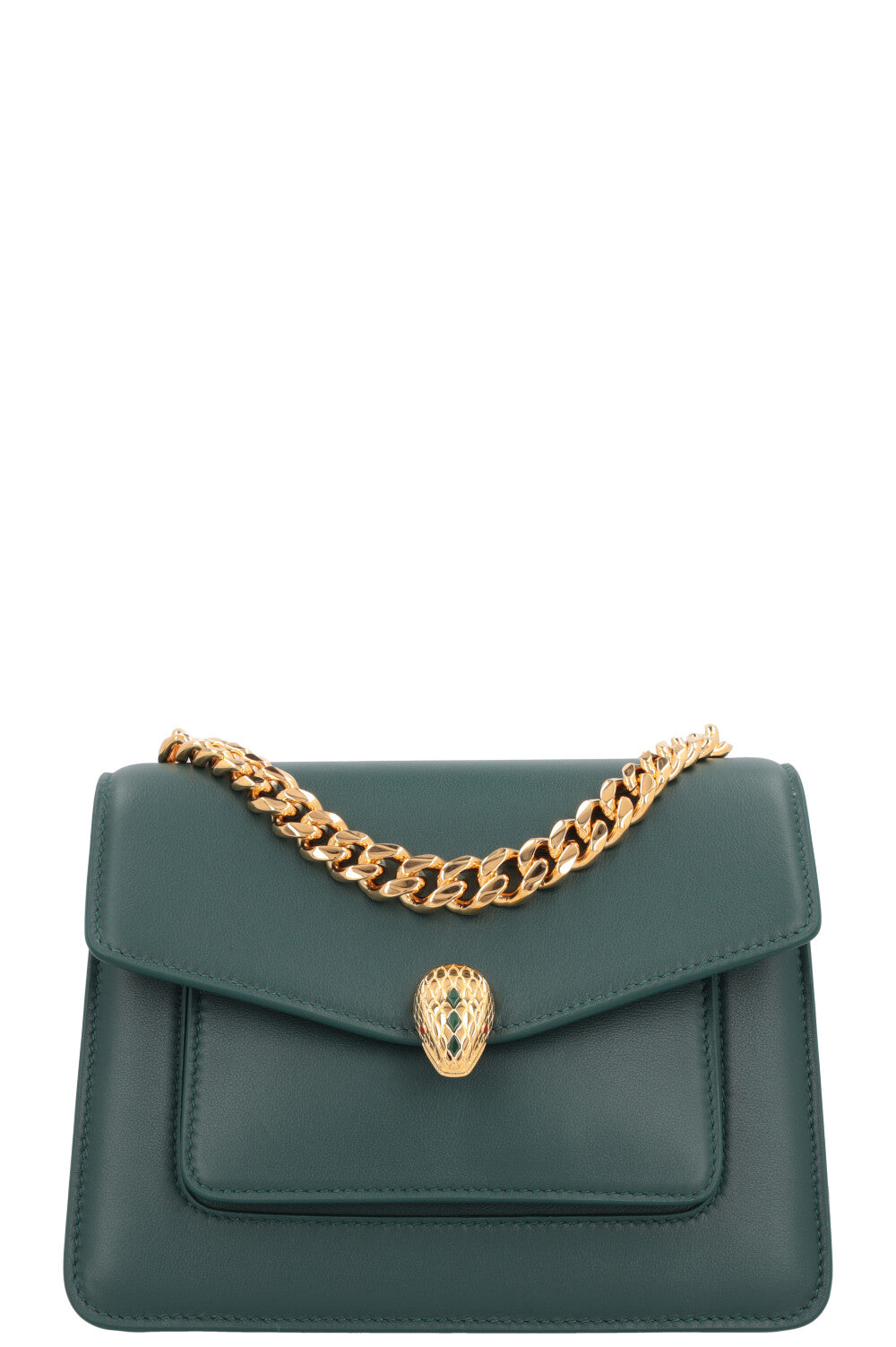 BVLGARI Serpenti Forever Maxi Chain Top Handle Bag Green – REAWAKE