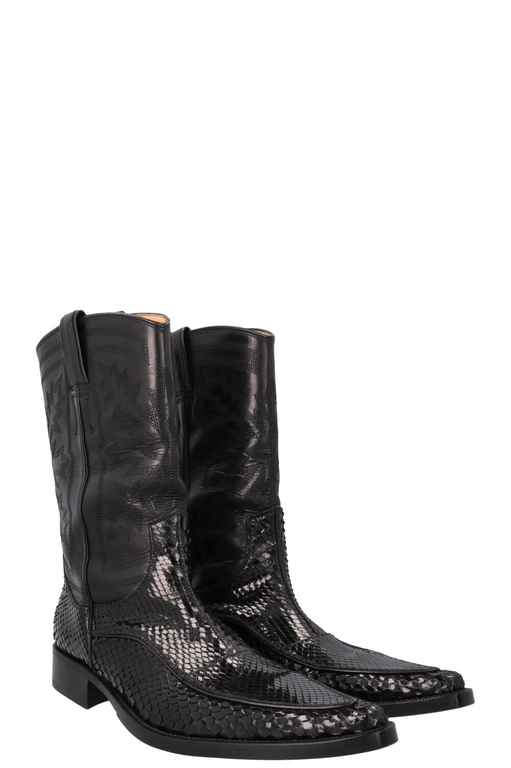 DOLCE&GABBANA Cowboy Boots Python Black – REAWAKE
