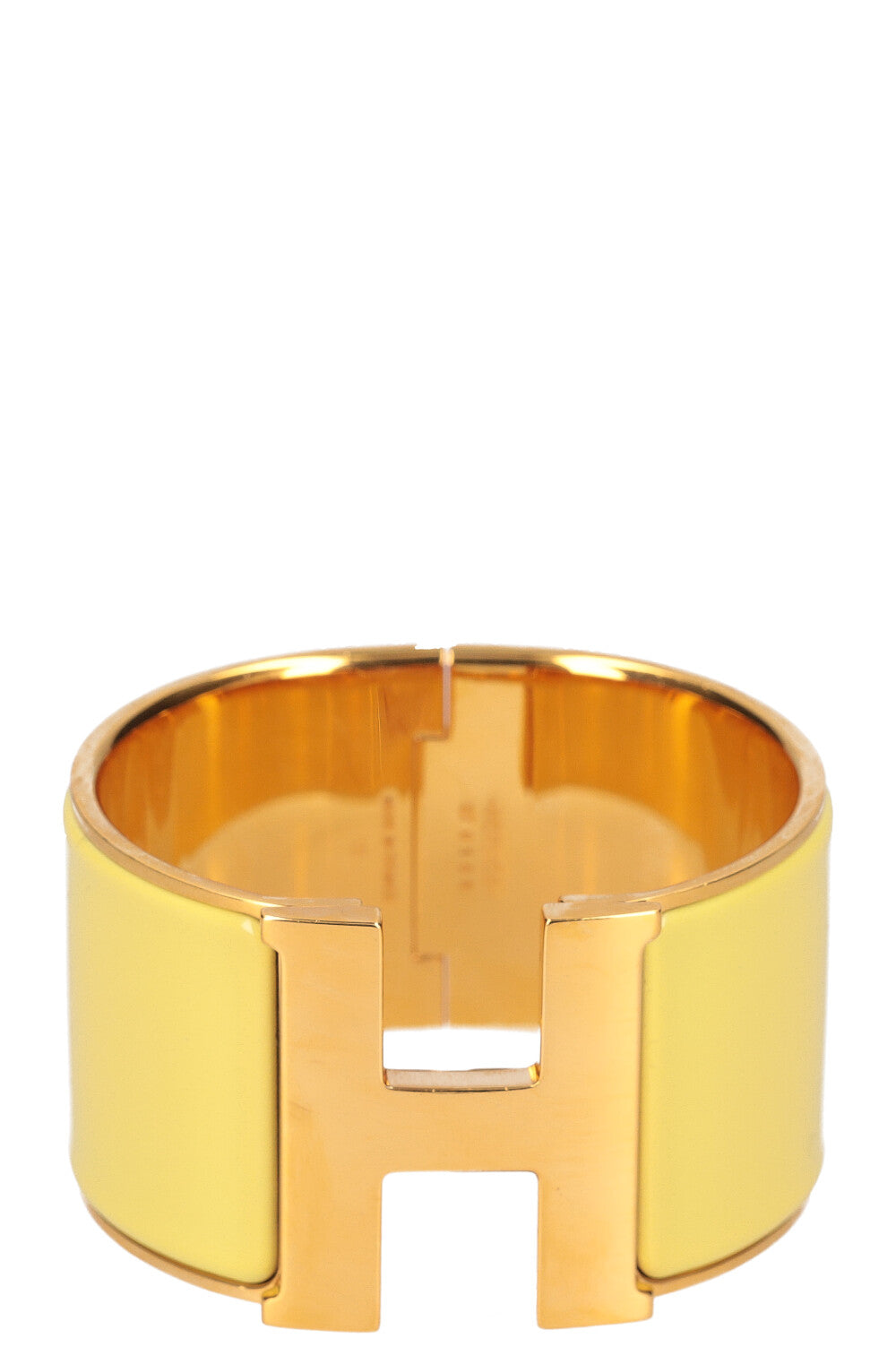 ブレスレット　HERMES Clic H Bracelet イエロー HERMÈS Bracelet Clic Clac H Extra Large Jaune Pâle – REAWAKE