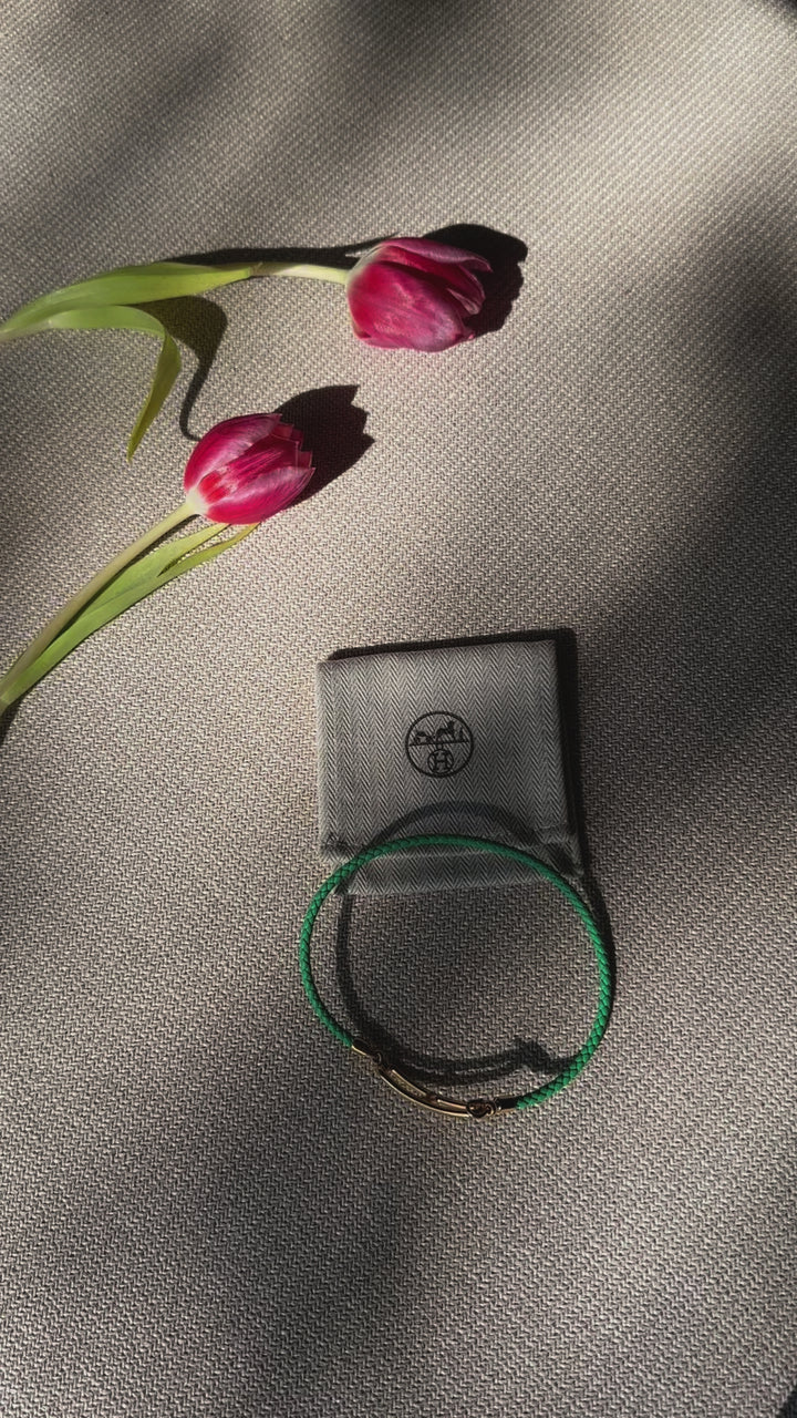 HERMÈS Roulis Double Tour Bracelet Gold Menthe