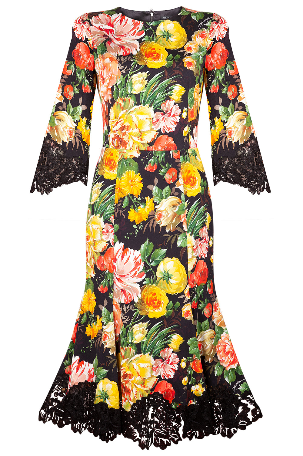 slim fit dress slacks DOLCE&GABBANA Flower Lace Dress – REAWAKE