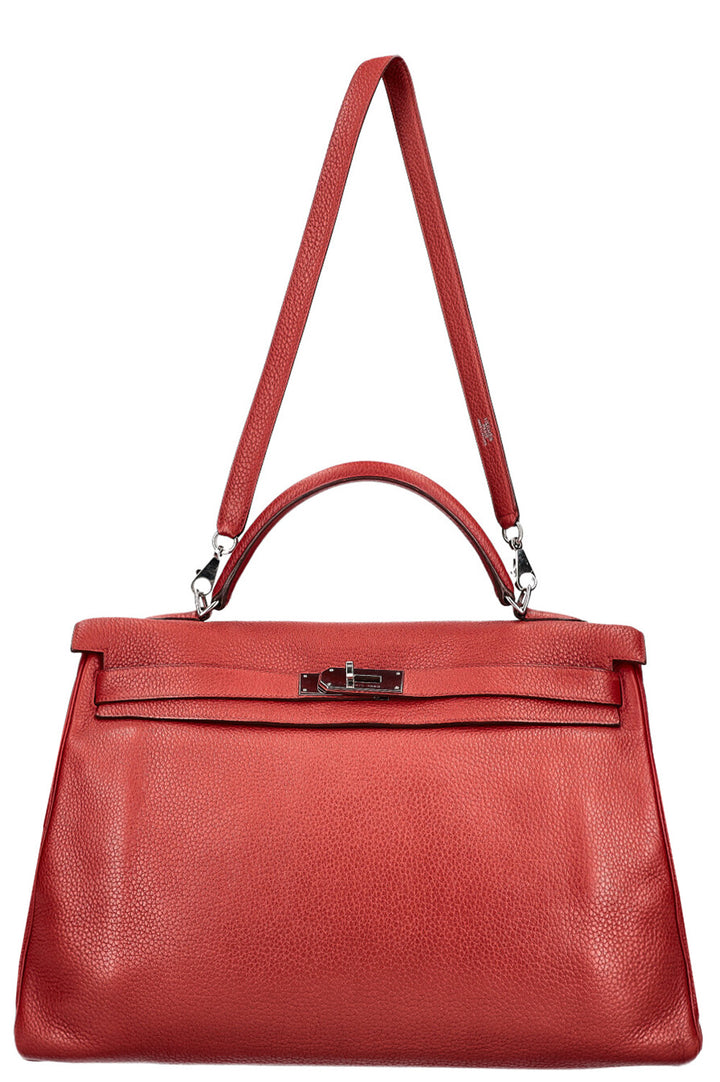 HERMÈS Kelly 40 Clemence Sienna