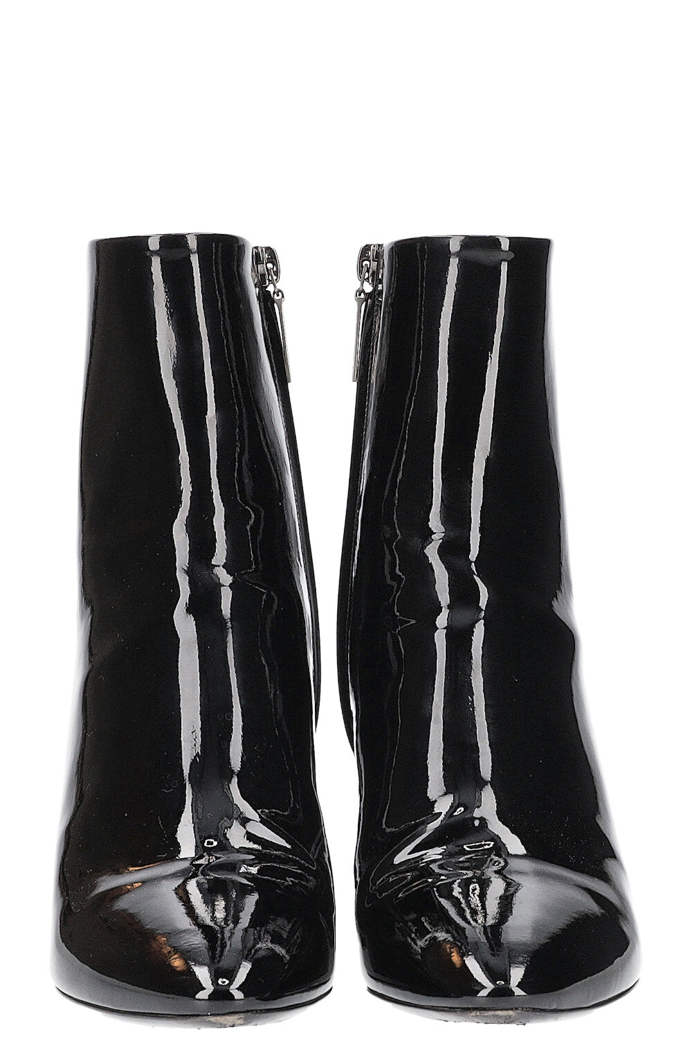 SAINT LAURENT Bottines Loulou Cuir Verni Noir
