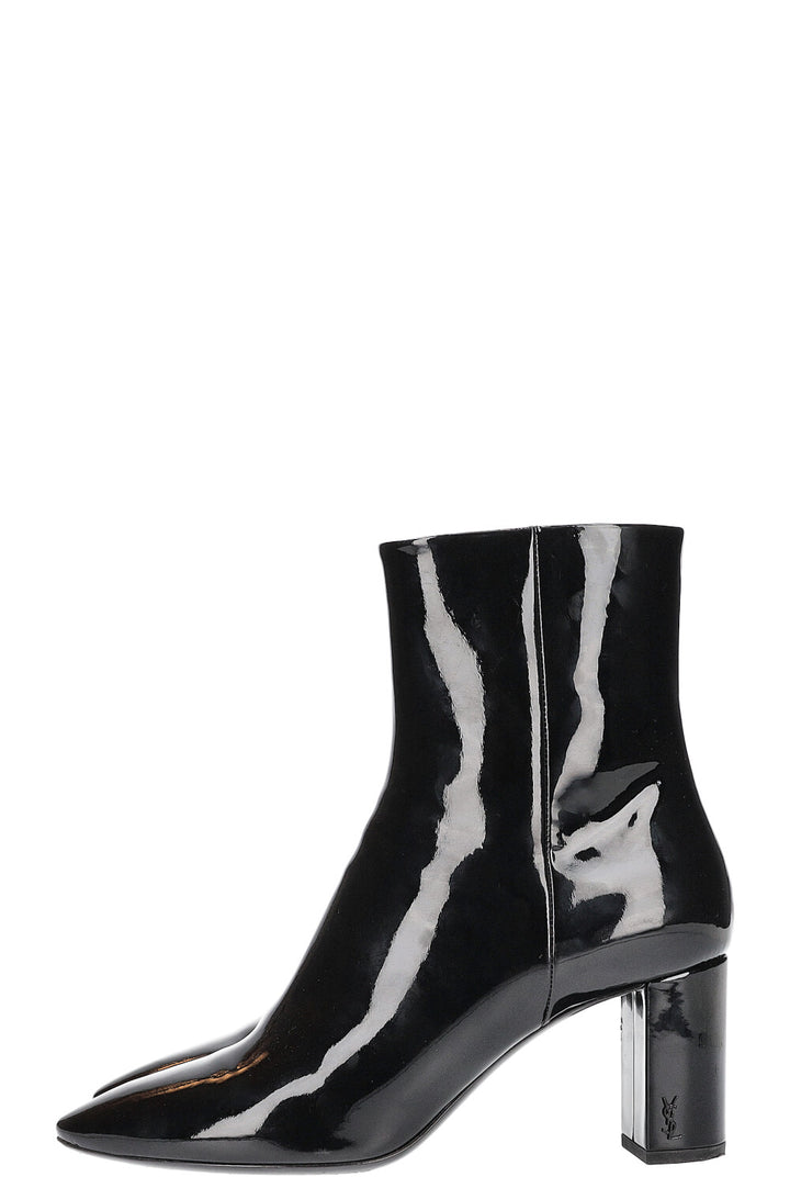 SAINT LAURENT Bottines Loulou Cuir Verni Noir