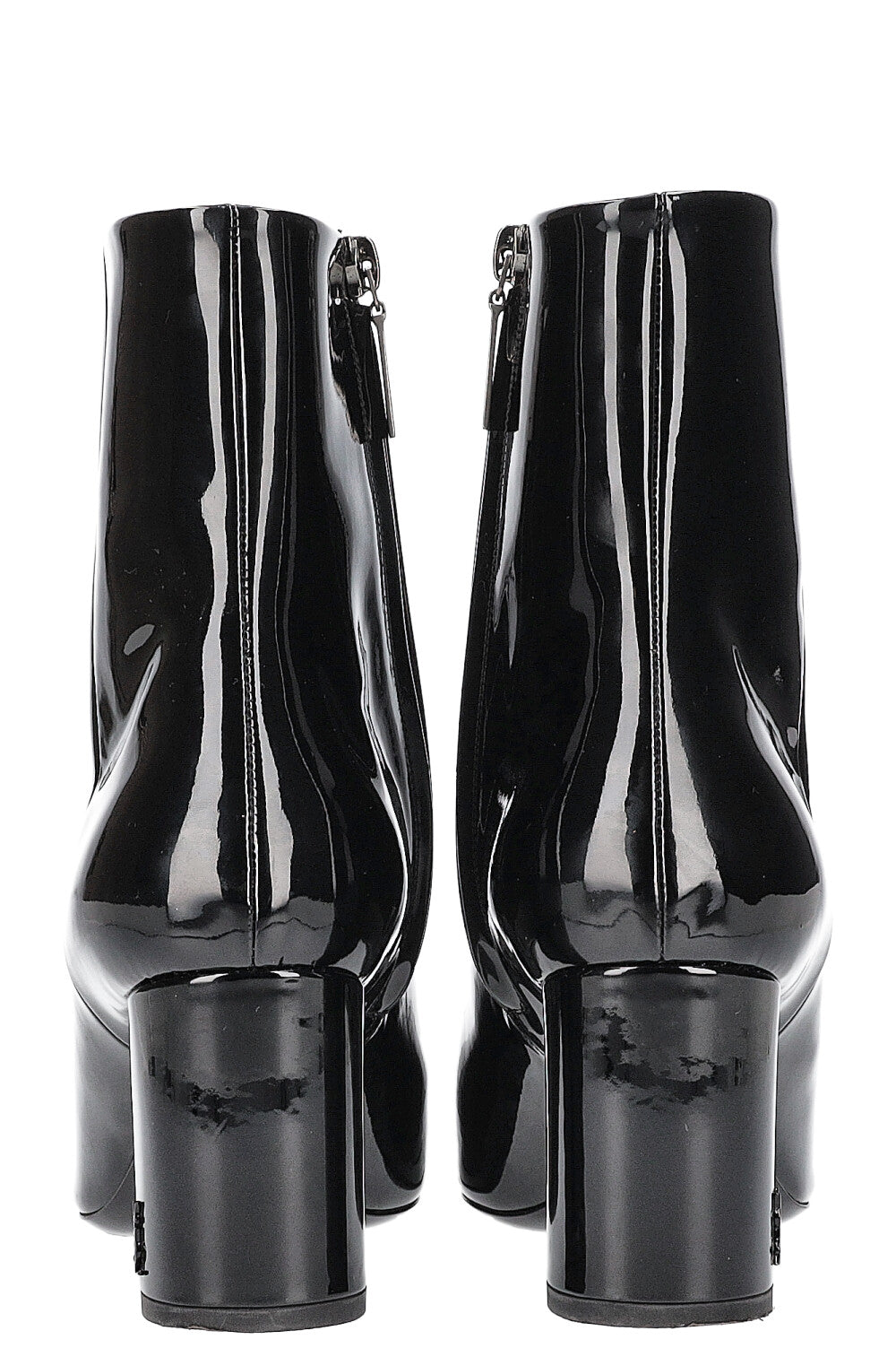 SAINT LAURENT Bottines Loulou Cuir Verni Noir