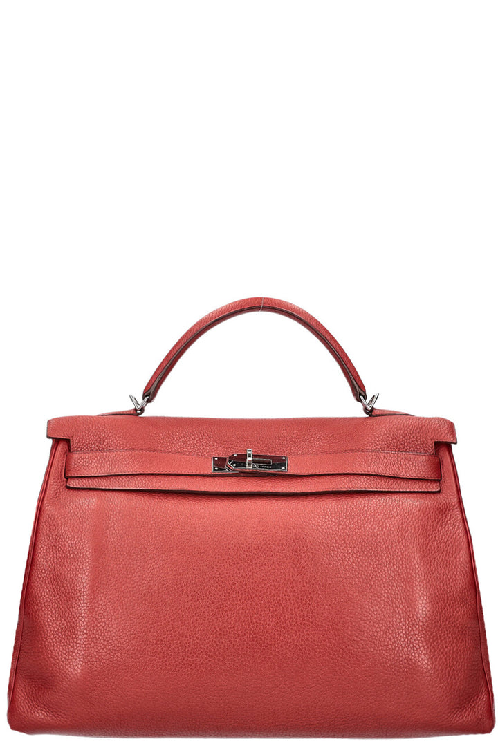 HERMÈS Kelly 40 Clemence Sienna