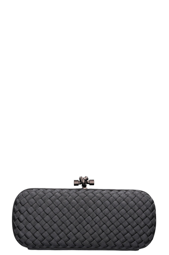 BOTTEGA VENETA Knot Clutch Silk Black