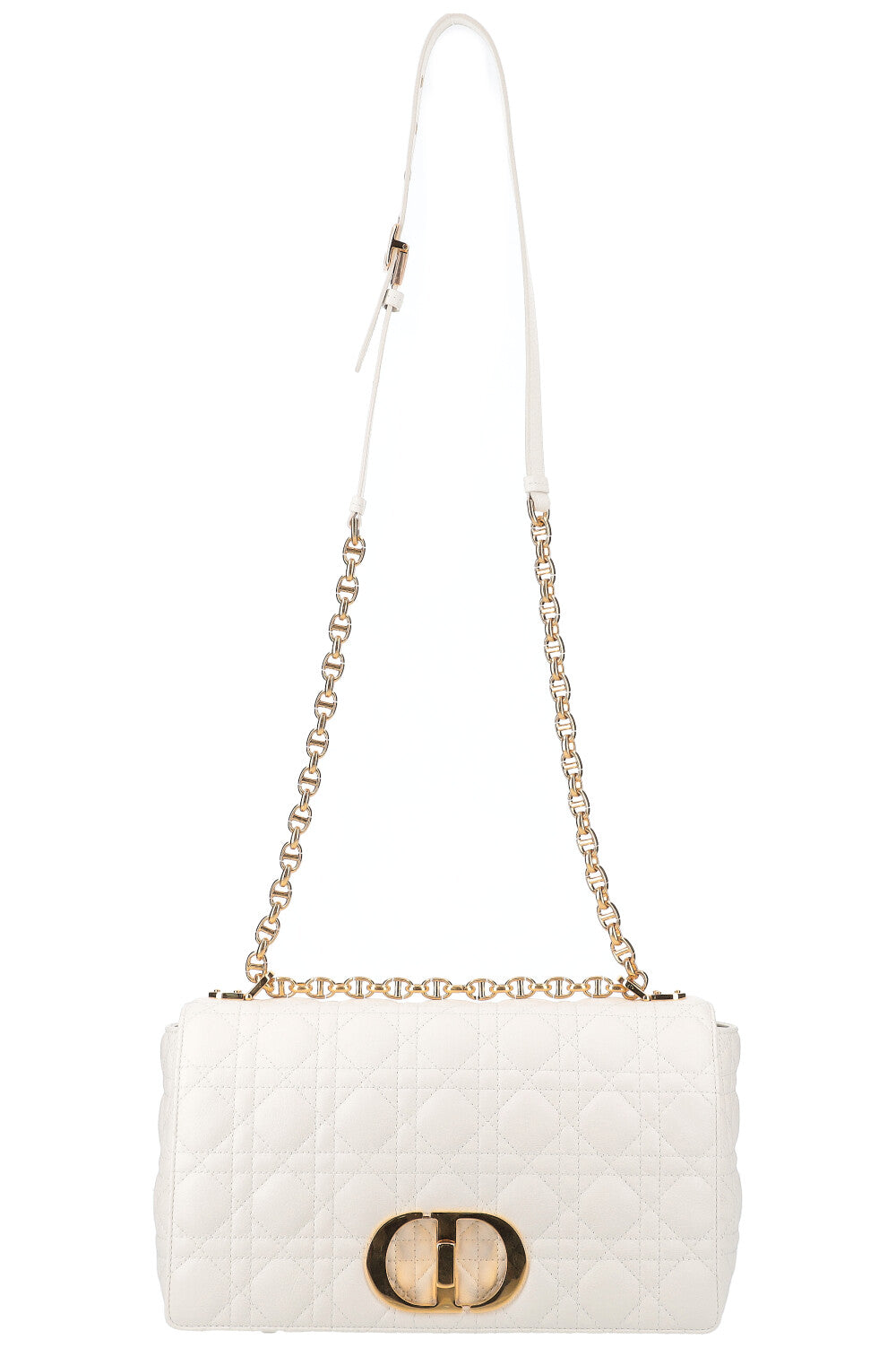 CHRISTIAN DIOR Grand sac Caro Cannage Blanc