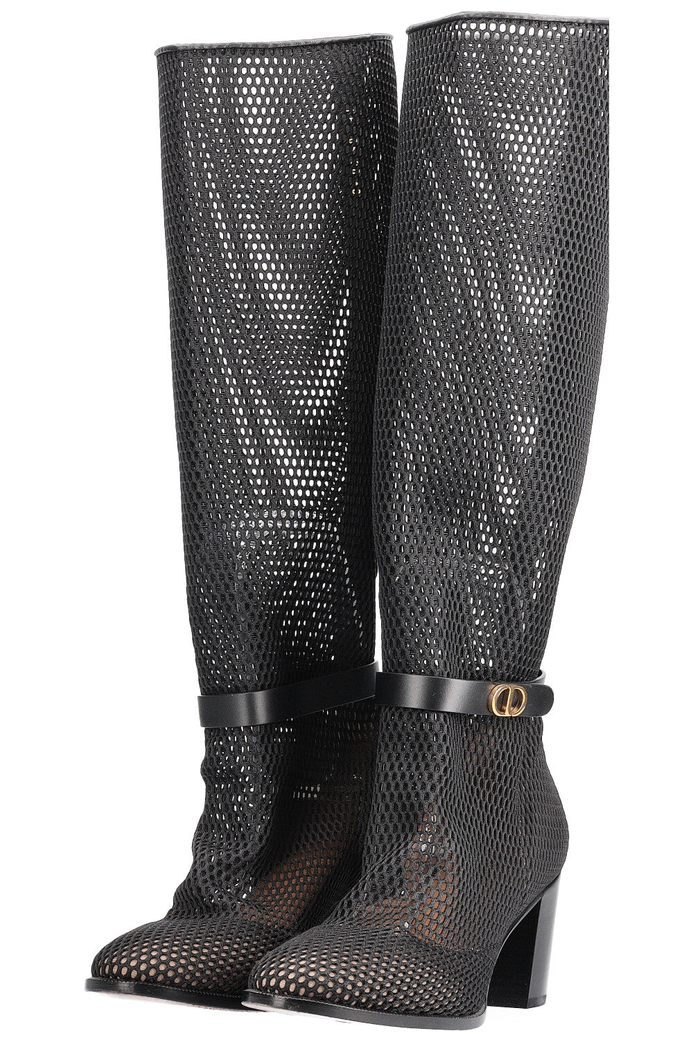 CHRISTIAN DIOR Bottes Empreinte En Maille Noir