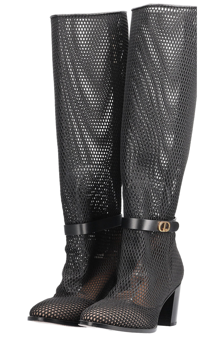 CHRISTIAN DIOR Bottes Empreinte En Maille Noir