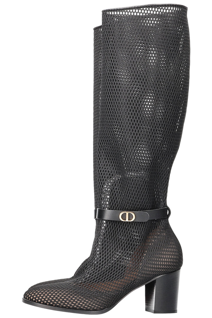 CHRISTIAN DIOR Bottes Empreinte En Maille Noir