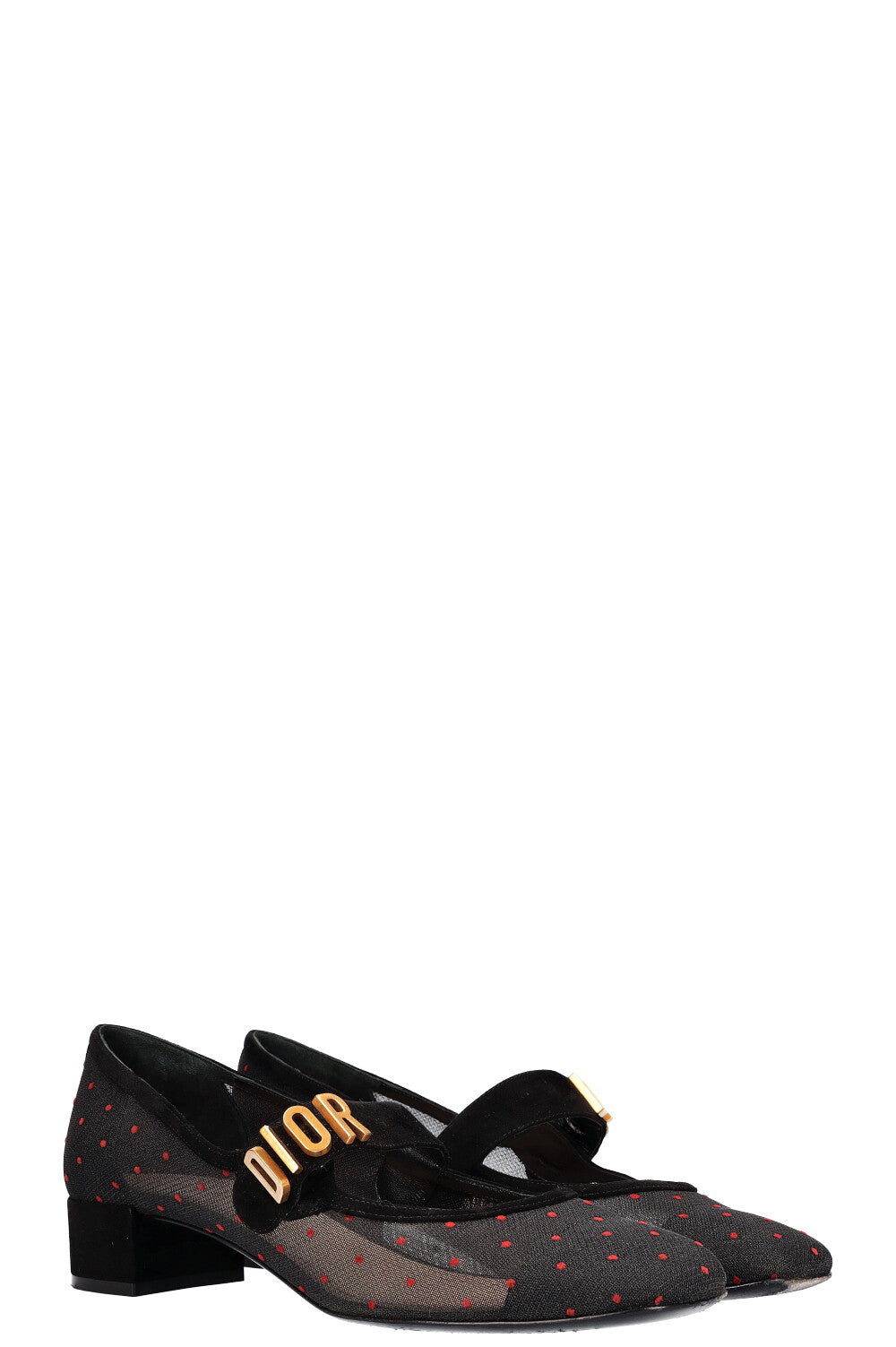 CHRISTIAN DIOR Baby D Heels Polka Dots Black