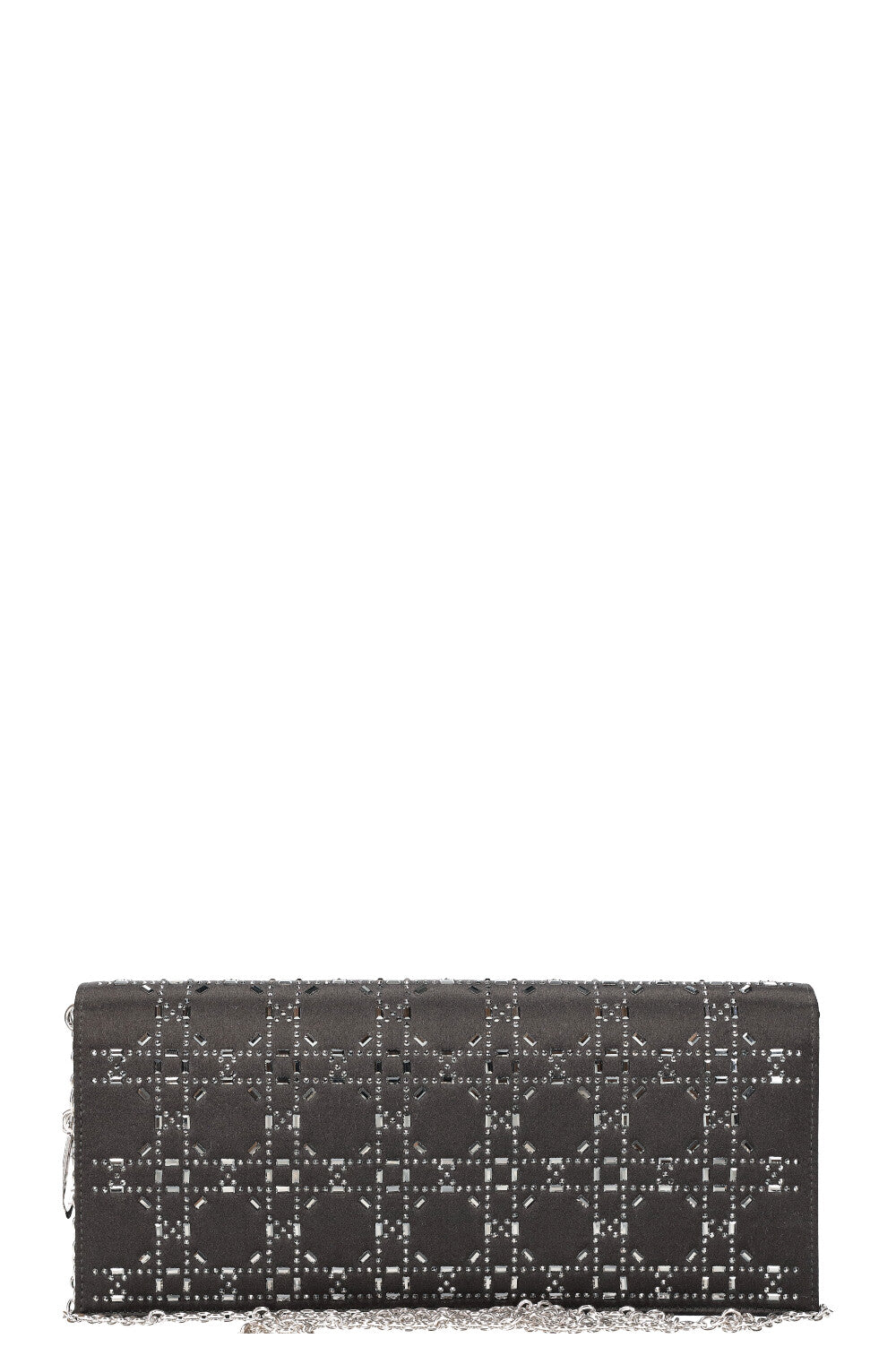 CHRISTIAN DIOR Pochette Cannage Cristaux Noir