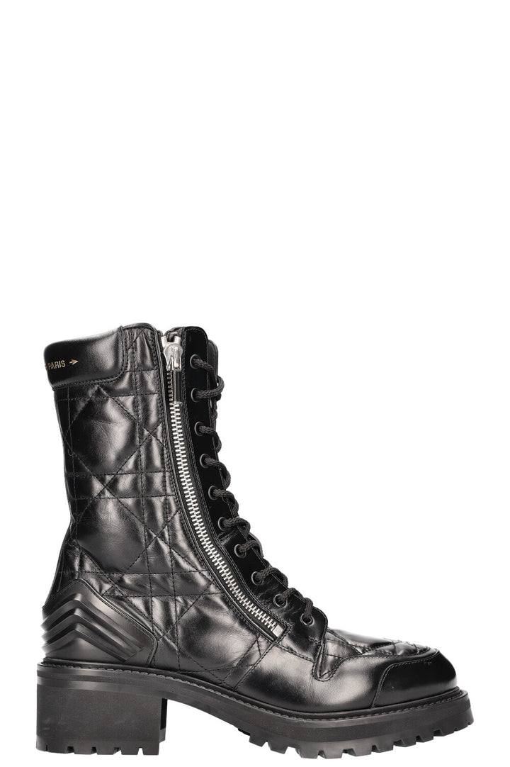 CHRISTIAN DIOR Bottines en cuir D-Ankle Cannage Noir