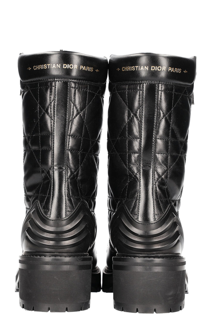 CHRISTIAN DIOR Bottines en cuir D-Ankle Cannage Noir