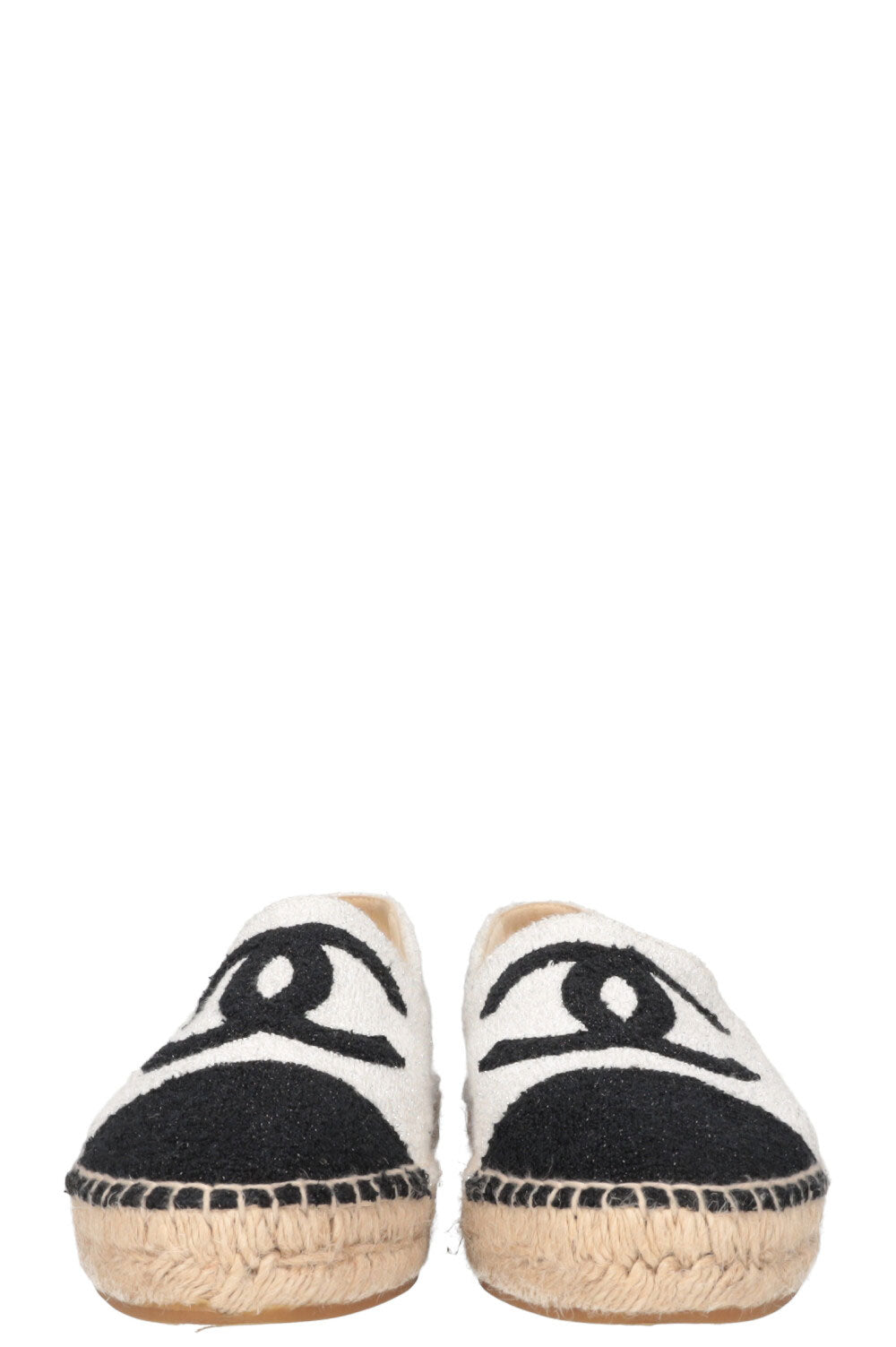 CHANEL Espadrilles Glitter White